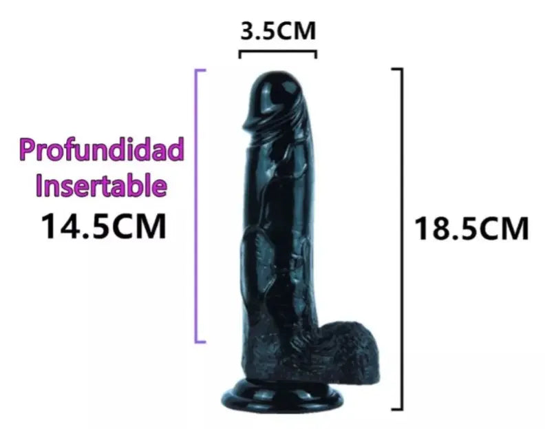 Dildo Consolador Grande Ventosa Negro